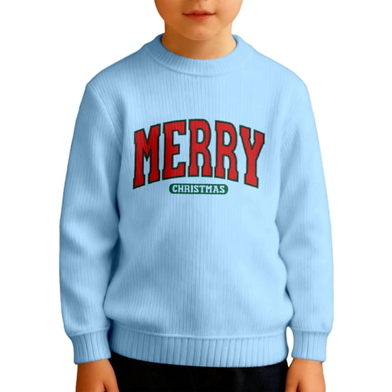 Boys' Festive Christmas Crewneck Sweatshirt, Winter Holiday Warmth with Soft Thermal Lining