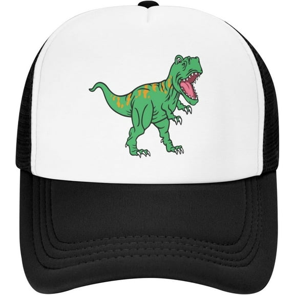 Boys' Fierce T-Rex Dinosaur Trucker Mesh Hat for Kid Age 3-8, Adjustable Snapback Baseball Cap for Boys Girls