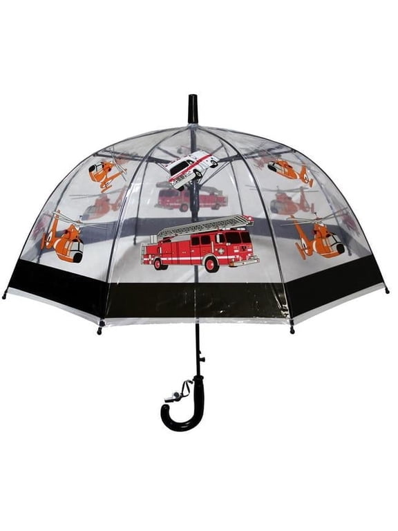 Boys Fire Rescue Clear Dome Umbrella