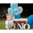 thumbnail image 1 of Boys First Birthday Outfit by Noah's Boytique  Cake Smash Outfit Grey Chevron Aqua Bow Grey Number One 12-18 Months, 1 of 5