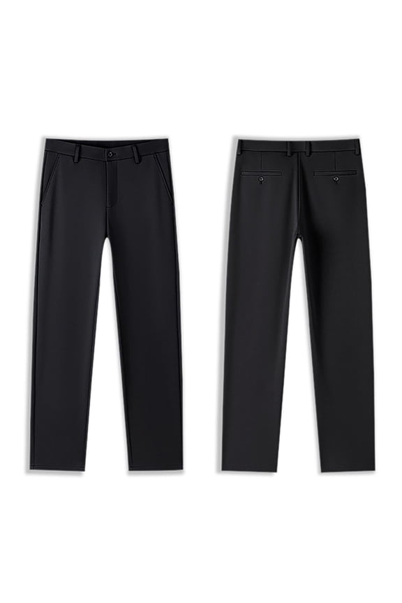 Boys Flat-Front Bi-Stretch Dress Pant Classic Flat Front Trousers For Teenagers Comfortable School Wear Wrinkle Easy Care