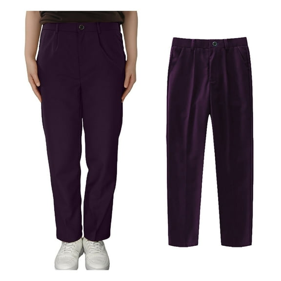 Boys' Flat Front Dress Pants Adjustable Waist for School Outfits and Casual Wear