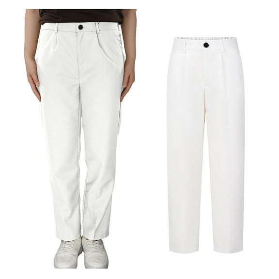 Boys' Flat Front Dress Pants Adjustable Waist for School Outfits and Casual Wear