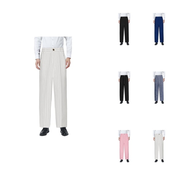 Boys Flat Front Dress Pants with Adjustable Waist, Straight Leg Fit & Front Pockets