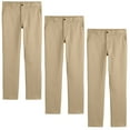 thumbnail image 1 of Boys Flat Front School Uniform Pants (3-Pack) (Big Boys), 1 of 5