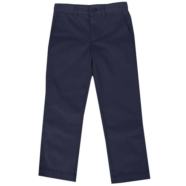 Boys Flat Front School Uniform Pants(Littile Boys) - Walmart.com