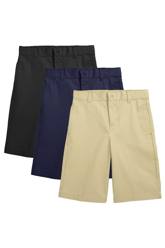Boys Flat Front Twill Chino Shorts (Big Boys, Little Boys)