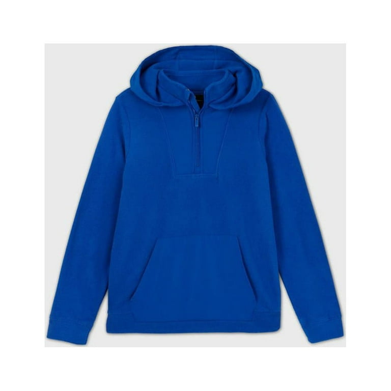 Boys' Fleece 1/4 Zip Pullover Hoodie Sweatshirt - All in Motion Blue XXL
