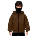 thumbnail image 1 of Boys Fleece Balaclava Hoodie Jackets Casual Long Sleeve Zip Up Double Hooded Coats Loose Lightweight Winter Warm Outwear, 1 of 5