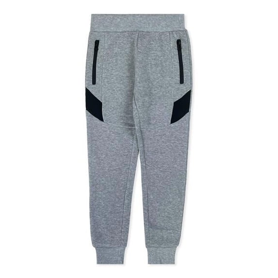 Boys Fleece Cargo Joggers, Grey & Black - Size 4-7 - Case of 24