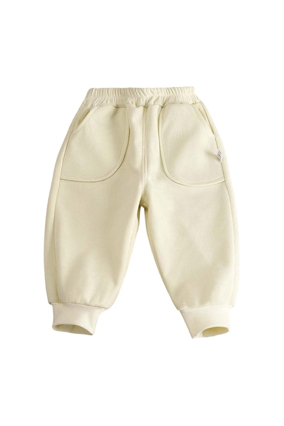 Boys Corduroy Sweatpants with Pockets Boys Pants Size 10 Toddler Kids Casual Elastic Waist Athletic Joggers Sweat Pants(Size 4-5 Years,4-5 Years)
