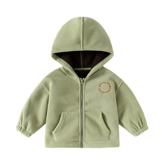 Boys Fleece Hooded Jacket For Kids Warm Winter Coats With Soft Windproof Outerwear For Children Toddler Suitable For 1 6 Years Old