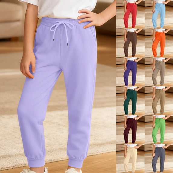 Boys Jogger Sweatpants with Pockets - Warm Casual Athletic Pants for Autumn & Winter, Soft Comfortable for Sports & School