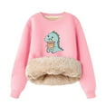 thumbnail image 1 of Boys Fleece Lined Sweatshirt Winter Warm Long Sleeve Casual Dinosaur Sweatshirts Gifts for Kids Toddler Girl's Fashion, Pink, 2 Years, 1 of 2
