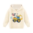 thumbnail image 1 of Boys Fleece Lined Sweatshirt Winter Warm Long Sleeve Hoodies Valentines Day Gifts for Kids Toddler Tween Boy's Clothes, Beige, 2 Years, 1 of 3