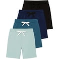 thumbnail image 1 of Real Essentials 3 Pack: Boys Fleece Lounge Shorts – Soft Pull-On Gym, School, Sleep & Active Sports Shorts for Kids, 1 of 6