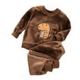 thumbnail image 1 of Boys Pajamas Dinosaur Pajamas Boys Fuzzy Pajamas Warm Winter Pjs Kid Pajamas 4-5 Years, 1 of 3