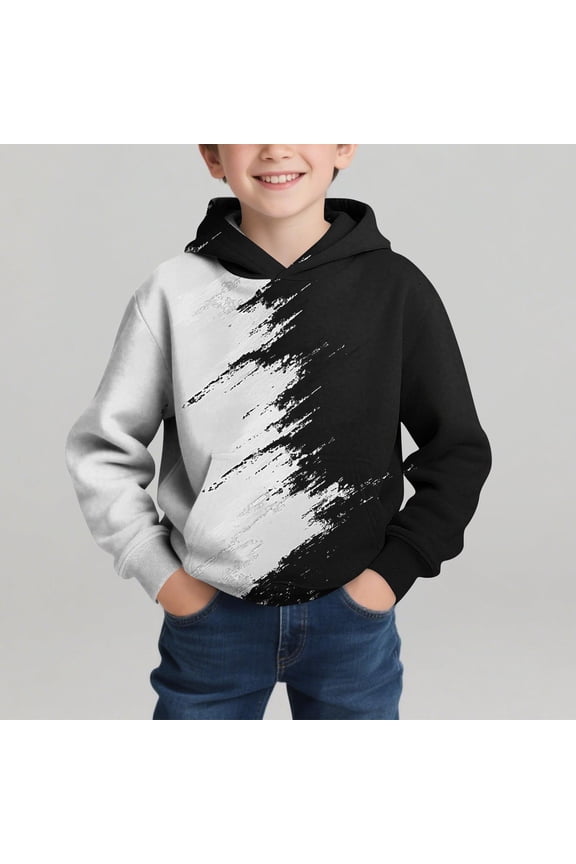 Boys Fleece Sweatshirt Pullover Sweatshirt Crewneck Long Sleeve Casual Tops Kids Boys Jumper Sweater Basic Autumn Winter Warm Outfit Clothes Sweatshirts White 11-12 Years
