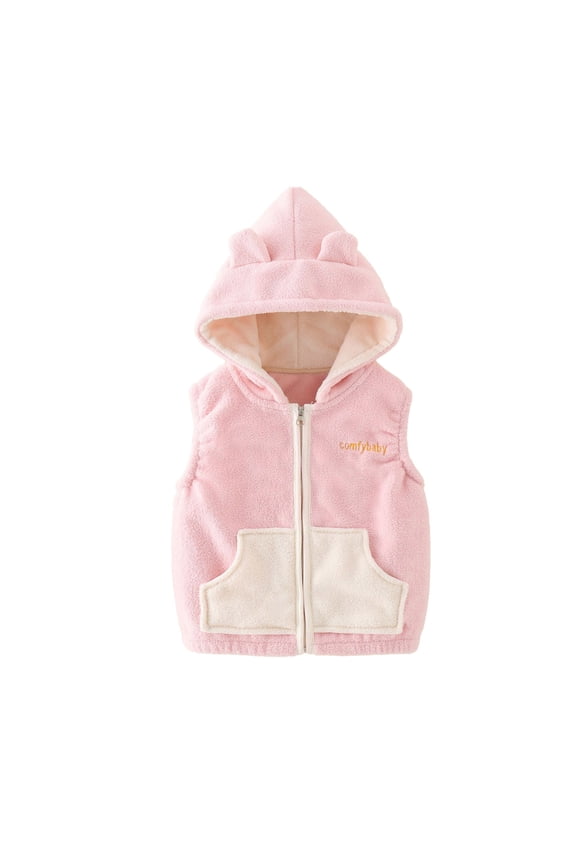 Kids Vest Girls with Bear Ear Hood Sleeveless Outerwear Jackets & Vests Winter Vest Kids Vest Girls 5-6 Years