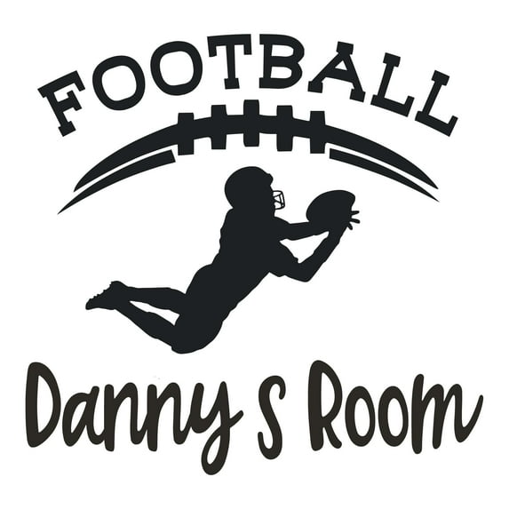 Boys Football Active Sports Wall Decal Decoration Valuable Football Player Vinyl Wall Decal Sticker Lasts Years and Easily Removable - Size: 10 In(W) x 10 In(H)