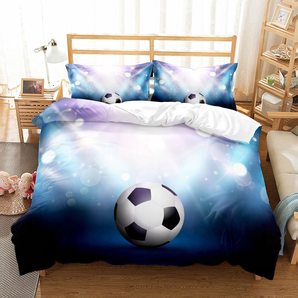 Boys Football Bedding Set Men Sports Theme Comforter Cover for Kids