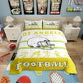 thumbnail image 1 of Football Comforter King Size,Teens Rugby Bedding Sets for Football Player,White Yellow Sports Comforter Sets,Football City Team Duvet Insert with 2 Pillowcases(Los Angeles), 1 of 7
