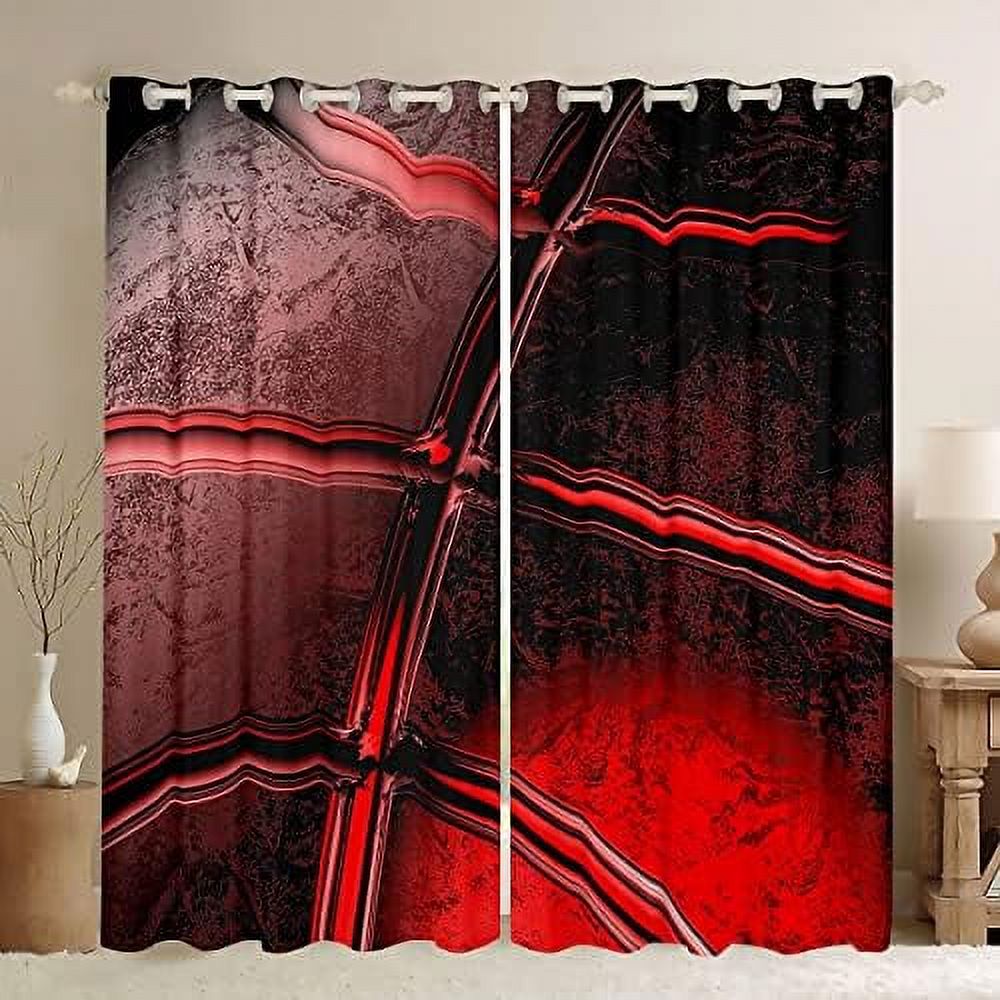Boys Football Curtain Sports Theme Curtains for Kids Teens Burning