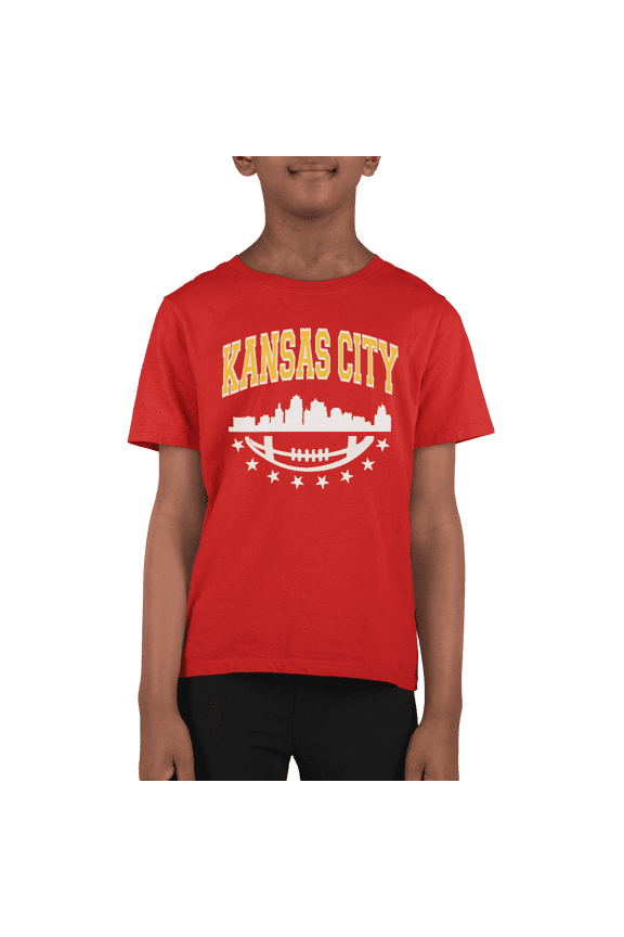 Boys Football T-Shirt Sports Fan Gear Short Sleeve Printed Designs