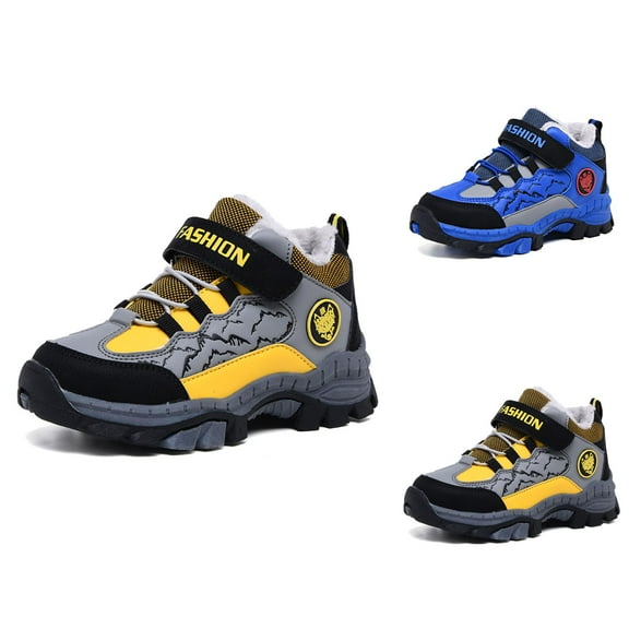 Boys Footwear Boy Sneaker Children Shoes Boys Leather Snow Boots Winter And Thickened New Non And Warm Big Kid Little Kid Hiking Shoes