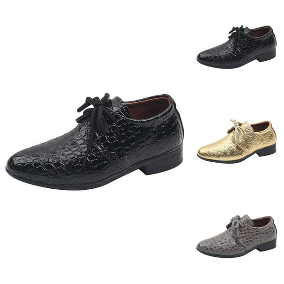 Boys Footwear Kids Sneakers Boys Leather Shoes Four Seasons New Pattern Fashion Simple Solid Color Lace Up Low Heel Comfortable Performance Shoes