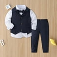thumbnail image 1 of Boys Formal Attire Sets Elegant Toddler Kid Dress Shirt Vest Pants Bow Tie Outfit for 18 Months to 7 Years, 1 of 3