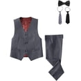 thumbnail image 1 of Boys Formal Slim Fit 5 Piece Suit Vest Pants Set and BowTie and Tie,for Kids to Teen, for Graduate, Wedding, Prom, 1 of 10