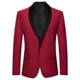 thumbnail image 1 of Boys Formal Suit Blazer Jacket Contrast Lapel Single Button Party Outerwear Coat 5-6 Years, 1 of 3