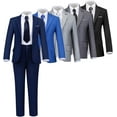 thumbnail image 1 of Boys Formal Suit Set 4 Pieces Kids Tuxedo Ring Bearer Outfit, 1 of 13