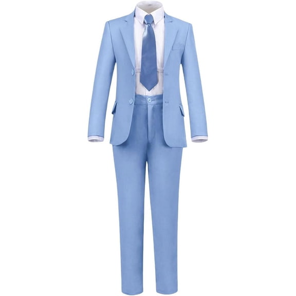 Boys Formal Suit Set 4 Pieces Kids Tuxedo Ring Bearer Outfit