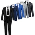 thumbnail image 1 of Boys Formal Suit Set 4 Pieces Kids Tuxedo Ring Bearer Outfit, 1 of 13