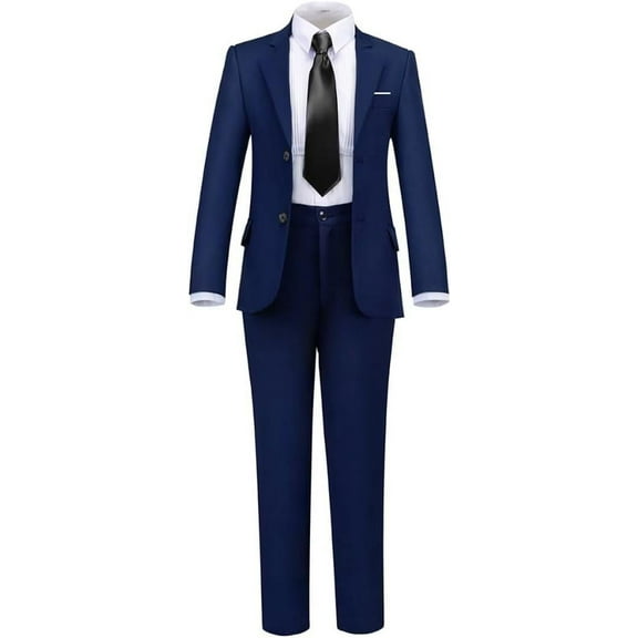 Boys Formal Suit Set 4 Pieces Kids Tuxedo Ring Bearer Outfit
