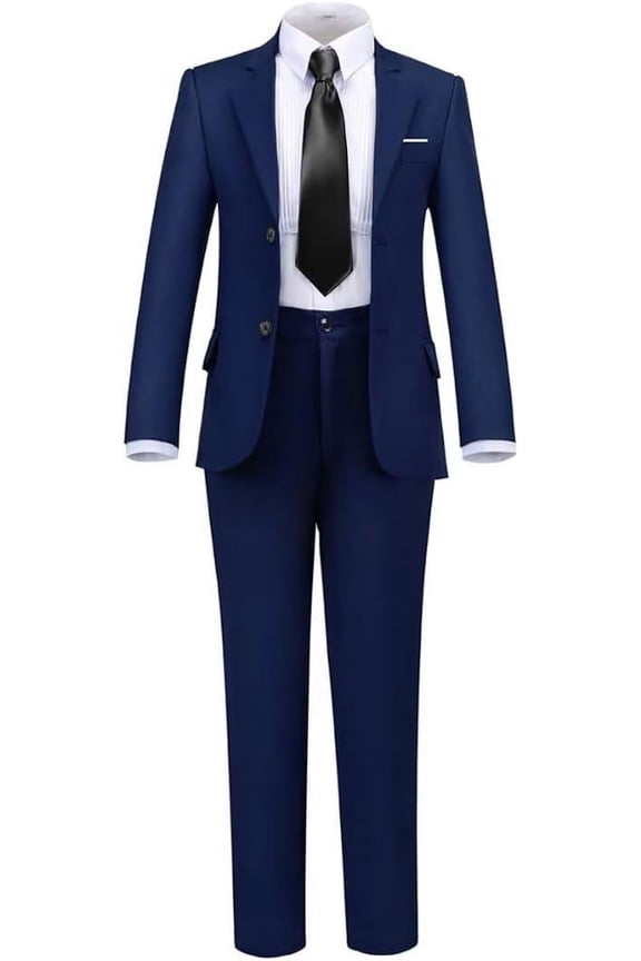 Boys Formal Suit Set 4 Pieces Kids Tuxedo Ring Bearer Outfit