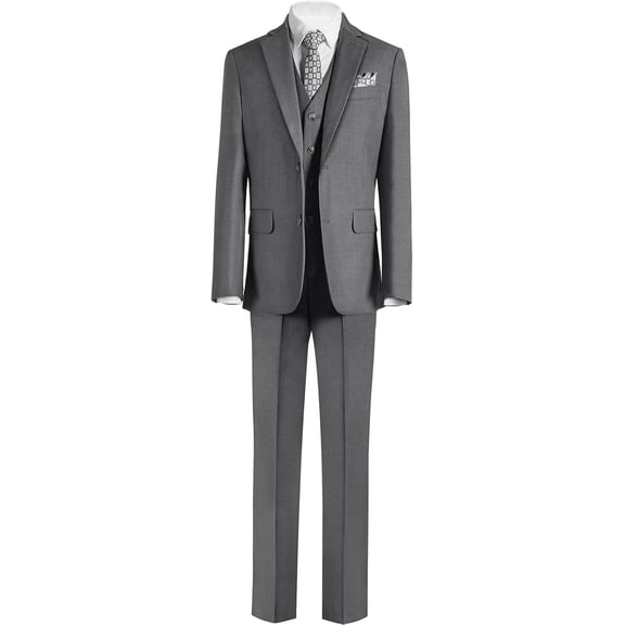 Boys Formal Suit Set 5 Pieces Fashion Slim Fit Suits