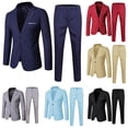 thumbnail image 1 of Boys Formal Suit Set Long Sleeve Coat and Trousers 2-Piece Wedding Outfit, 1 of 3