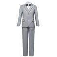 thumbnail image 1 of Boys Formal Suit Set Slim Fit Boy Suit Wedding Suit Ring Bearer Suit Light Gray Adjustable Waist 6 Years, 1 of 5