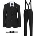 thumbnail image 1 of Boys' Formal Suit Set, with Suspenders, Double Vents, Adjustable Waist, 1 of 18