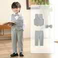 thumbnail image 1 of Boys Formal Suit Vest Tuxedo 3 Piece Outfit Set for Kids Stylish Attire with Bowtie and Pants Slim Fit Design for, 1 of 3