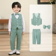 thumbnail image 1 of Boys Formal Suit Vest Tuxedo 3 Piece Outfit Set for Kids Stylish Attire with Bowtie and Pants Slim Fit Design for, 1 of 3