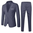 thumbnail image 1 of Boys Formal Suits 2 Pieces Slim Fit Solid Long Sleeve Pants Outfit Spring Autumn Suit for Wedding Clothes Dark Gray,15-16Y, 1 of 2
