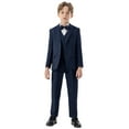 thumbnail image 1 of Boys Formal Suits 5 Piece Tuxedo Set Ring Bearer Outfits with Blazer Jacket Dress Shirt & Pants Vest Bow Tie, 1 of 7