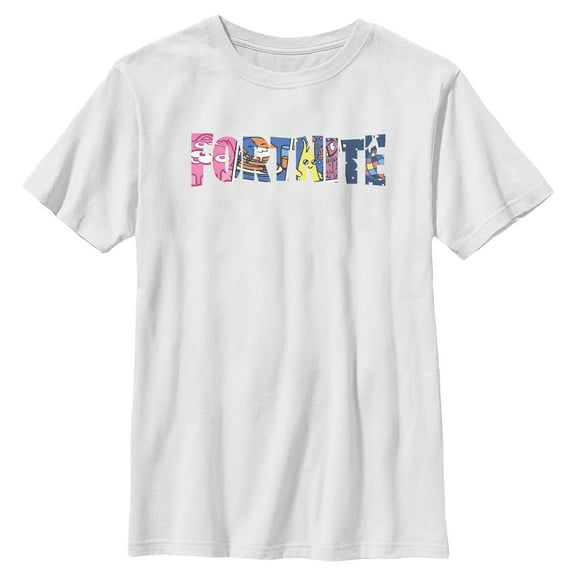 Boys Fortnite Classic Logo Character Fill T Shirt