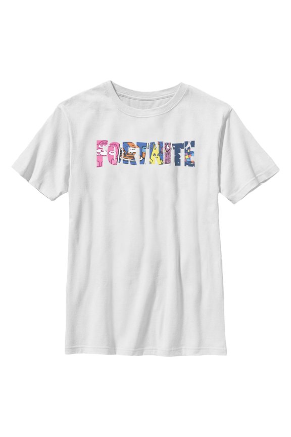 Boys Fortnite Classic Logo Character Fill T Shirt
