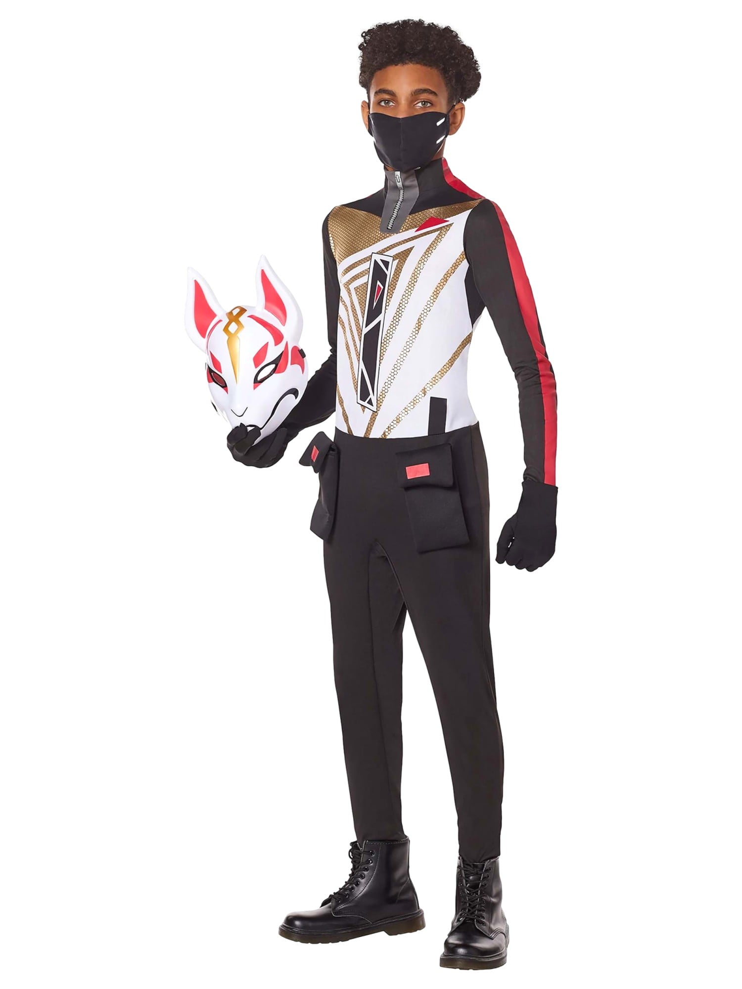 Boys Fortnite Drift Jumpsuit Halloween Costume With Mask M 8 10