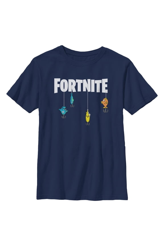Boys Fortnite Fishing Lure White Logo T Shirt
